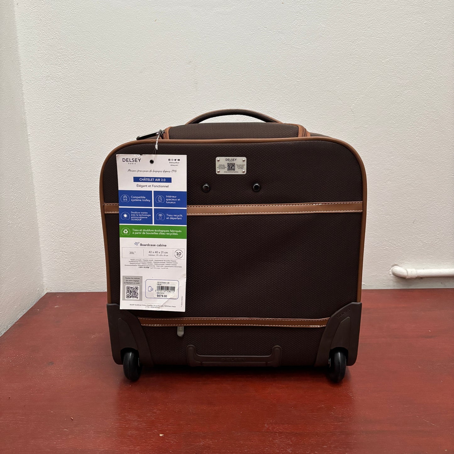 DELSEY CHATELET AIR 2.0 UNDER-SEAT BAG BROWN