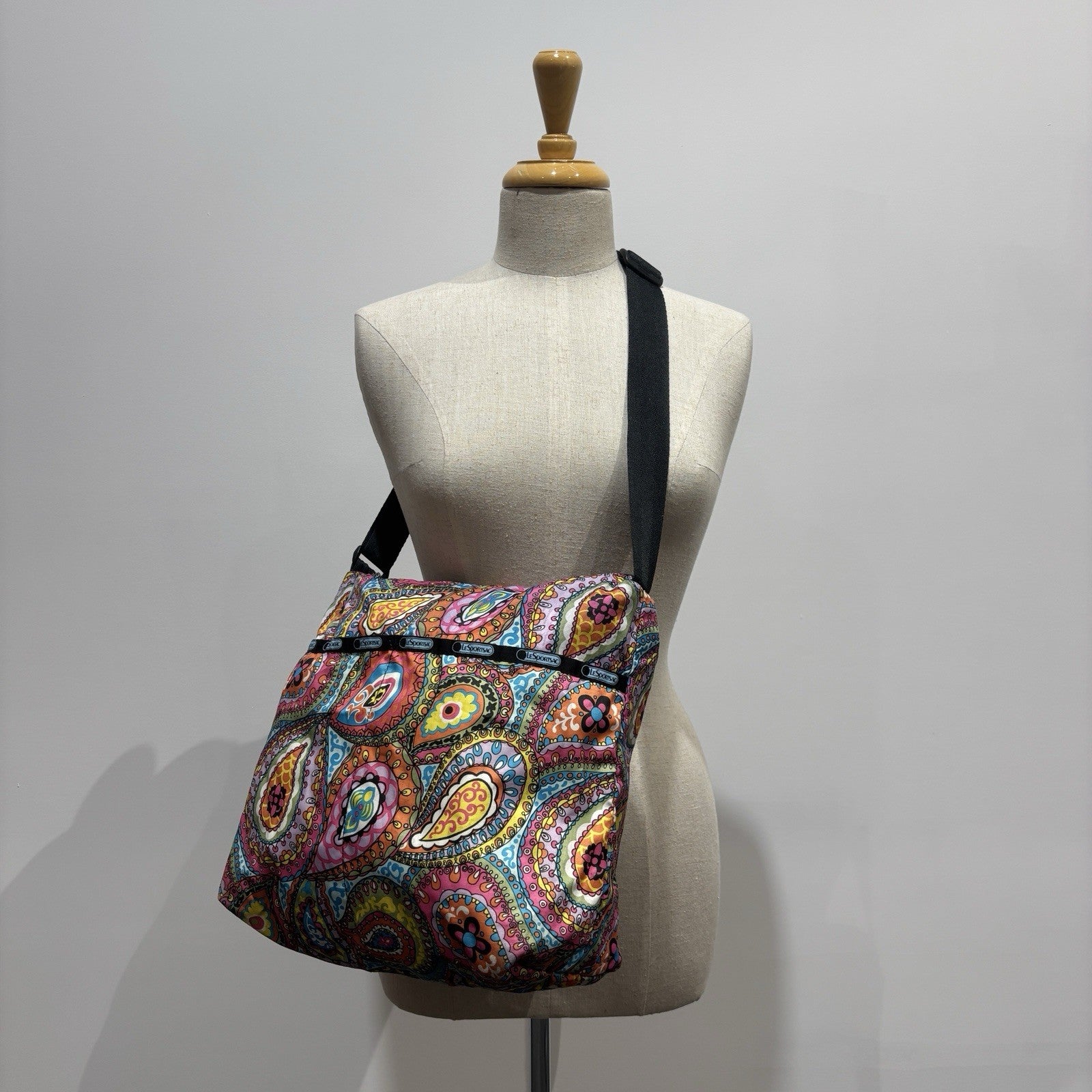 Genuine LeSportSac Crossbody Bag Multi Coloured Paisley Print