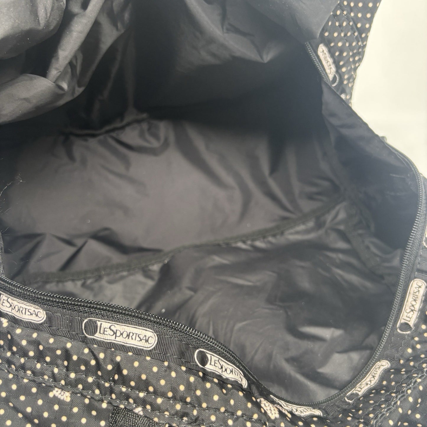 LESPORTSAC Black And White Spots And Bows Handbag Shoulder Bag