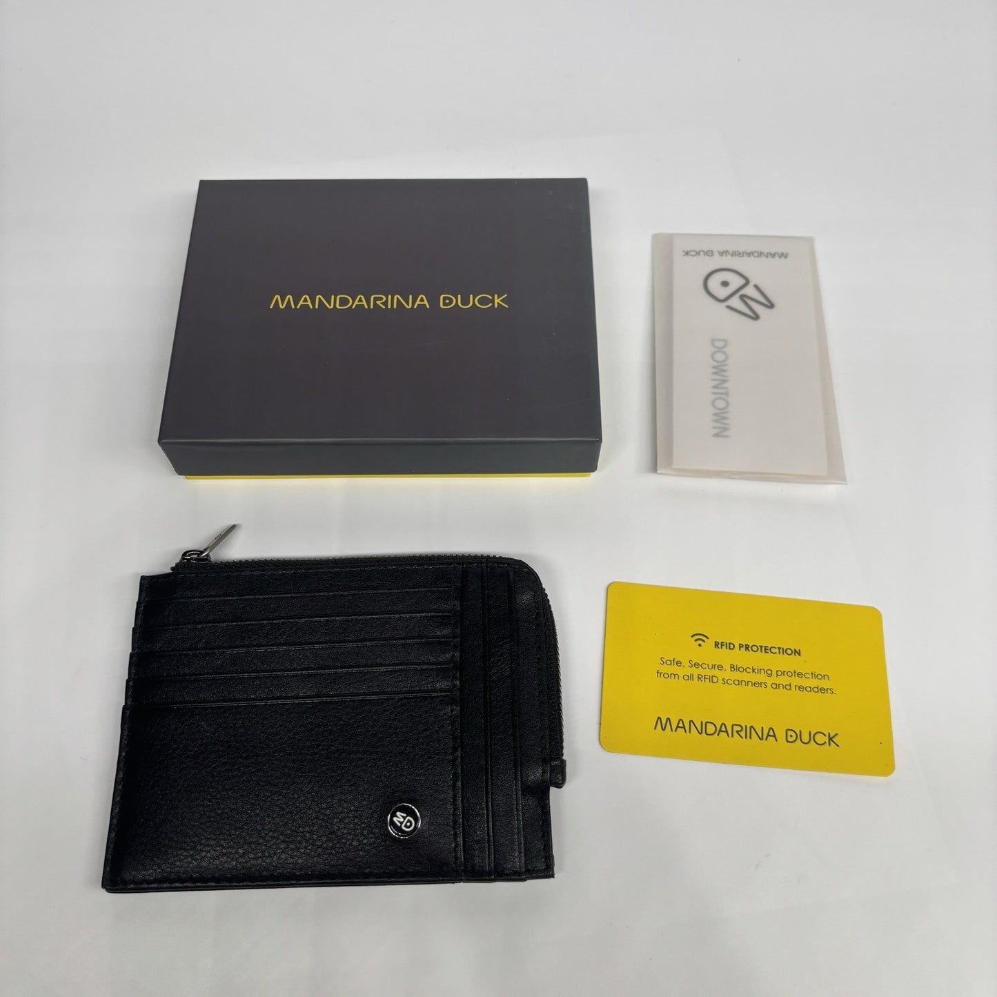 Genuine Mandarina Duck RFID Leather Wallet Downtown Black
