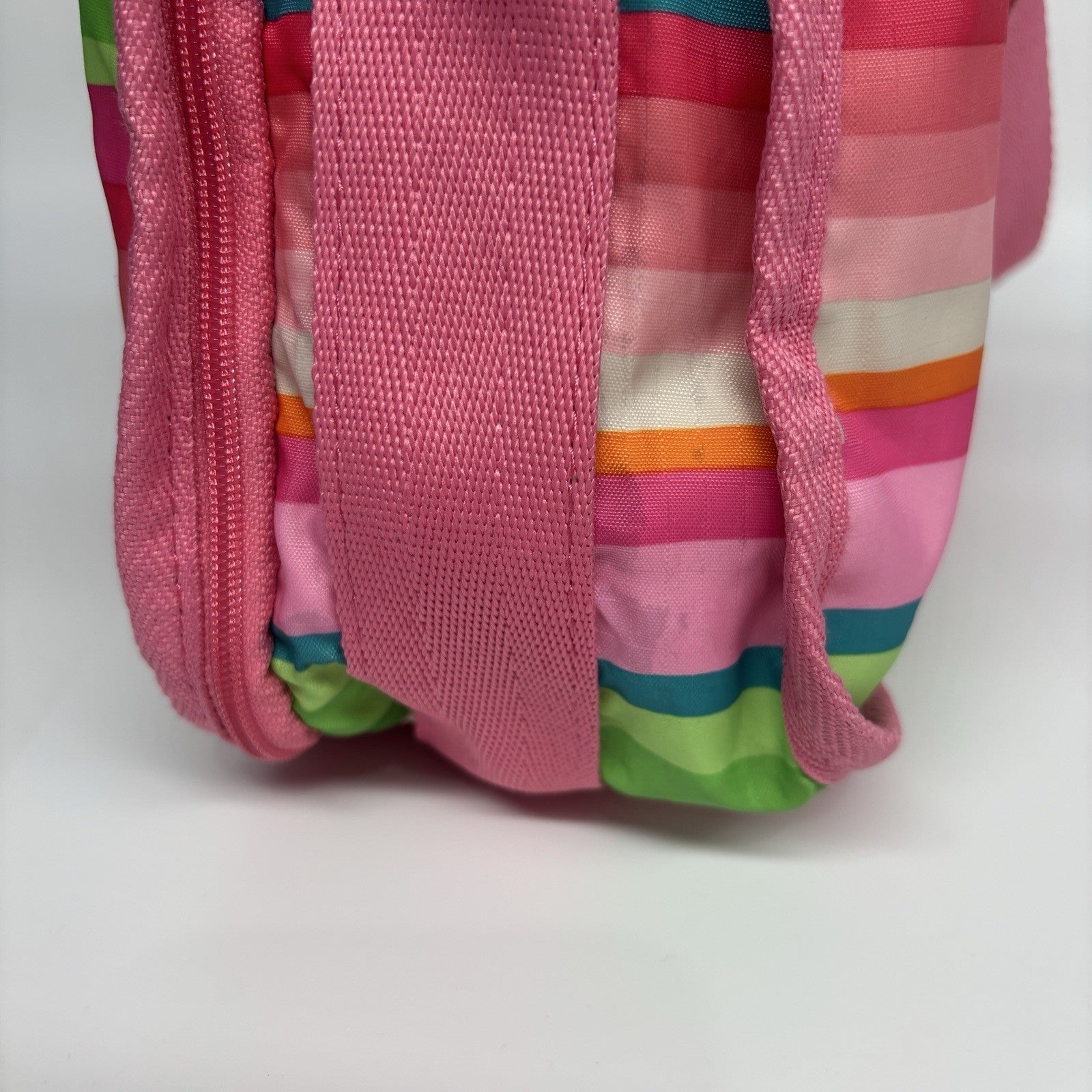 Genuine LeSportSac Expandable Crossbody Bag Pink Multi Coloured Stripe Print