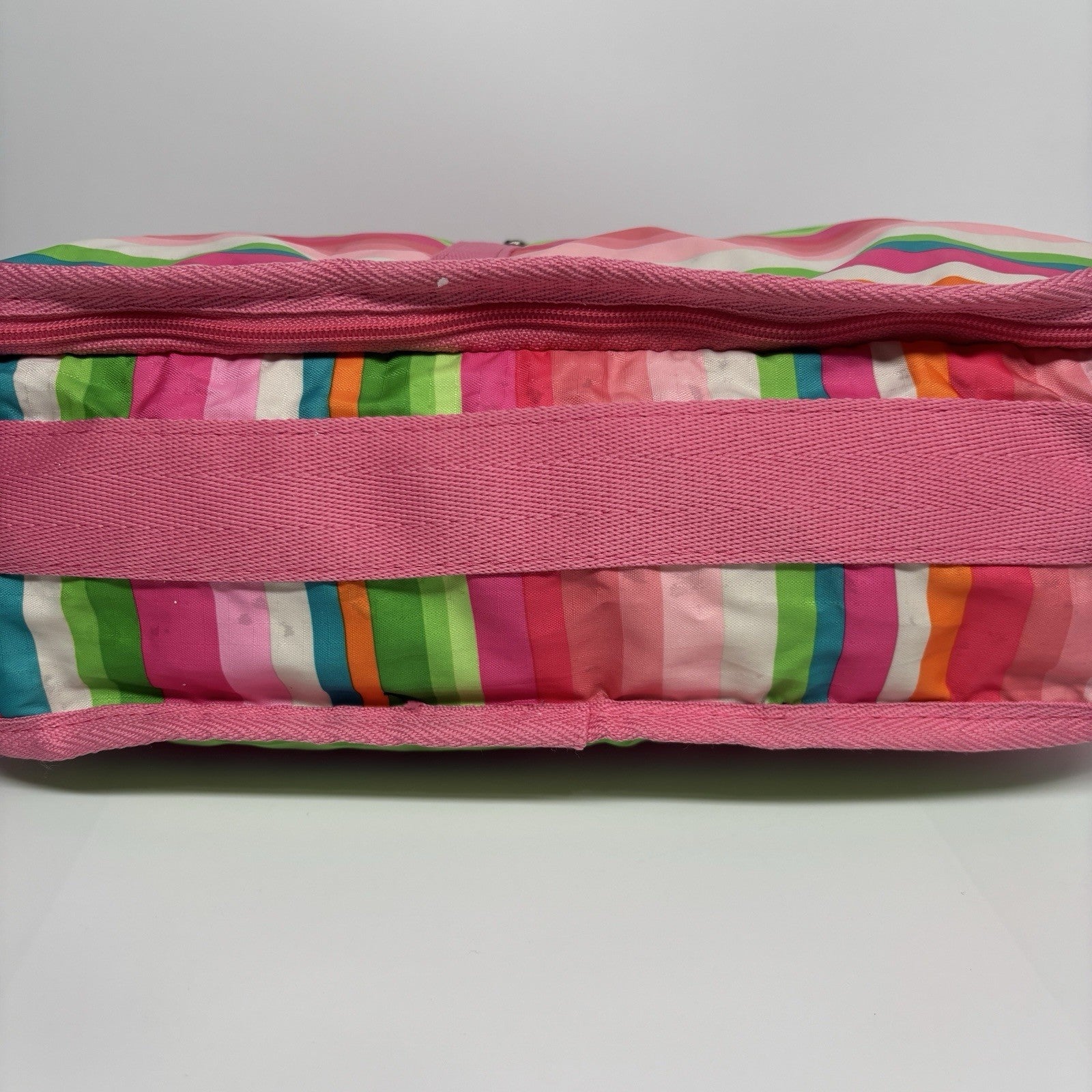 Genuine LeSportSac Expandable Crossbody Bag Pink Multi Coloured Stripe Print