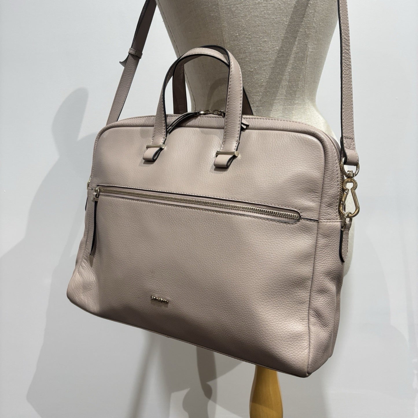 Samsonite Leather Highline Bailhandle Laptop Briefcase