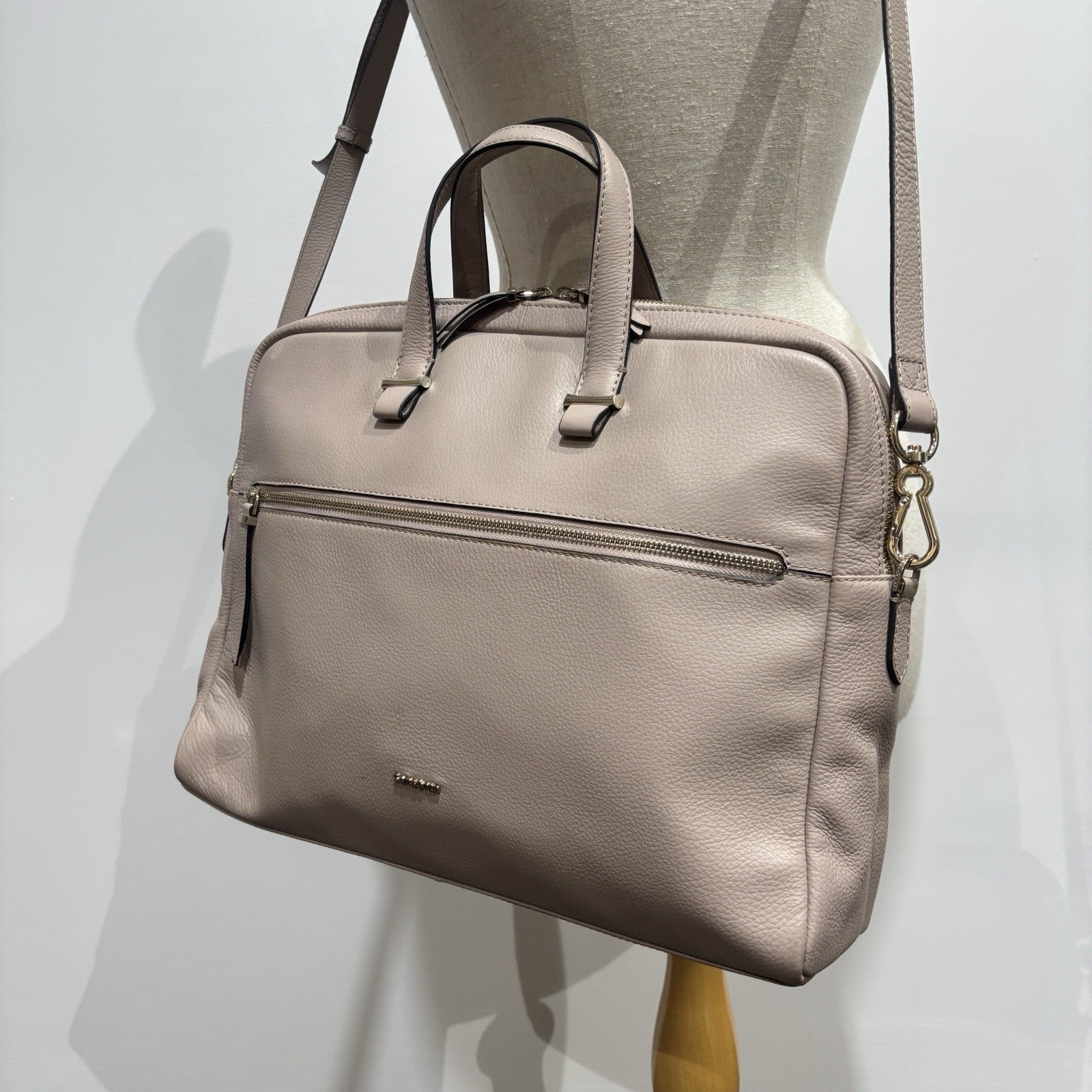 Samsonite Leather Highline Bailhandle Laptop Briefcase