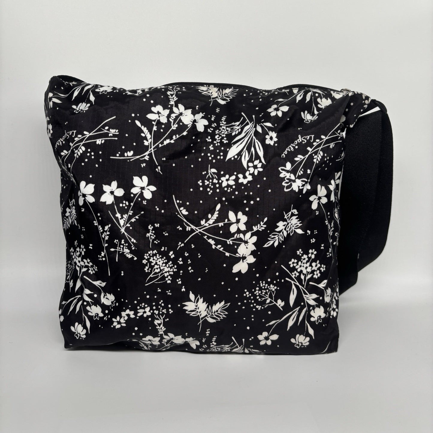 Genuine LeSportSac Crossbody Bag Black and White Floral