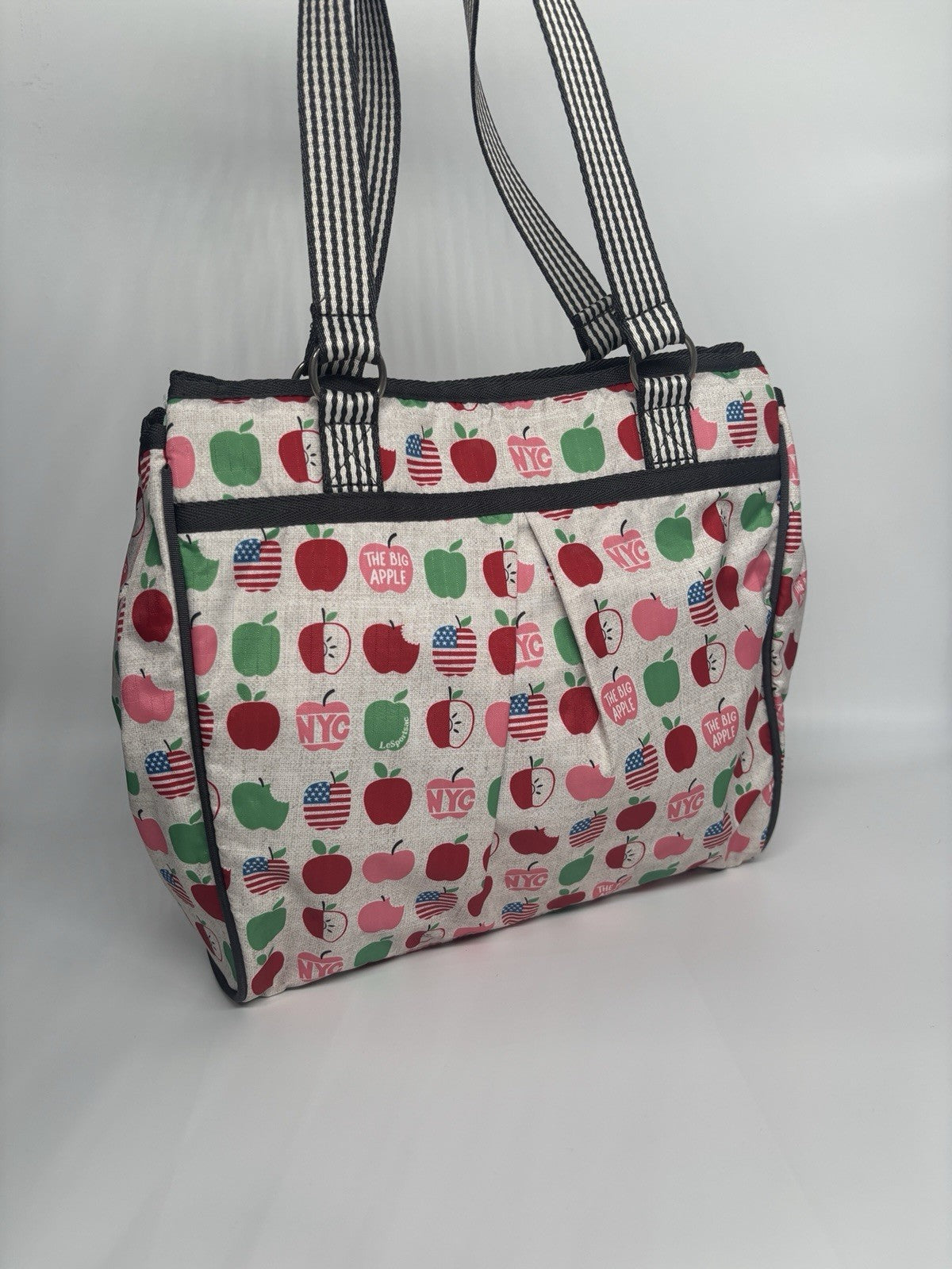 LESPORTSAC Big Apple Tote Crossbody Bag Pink Red