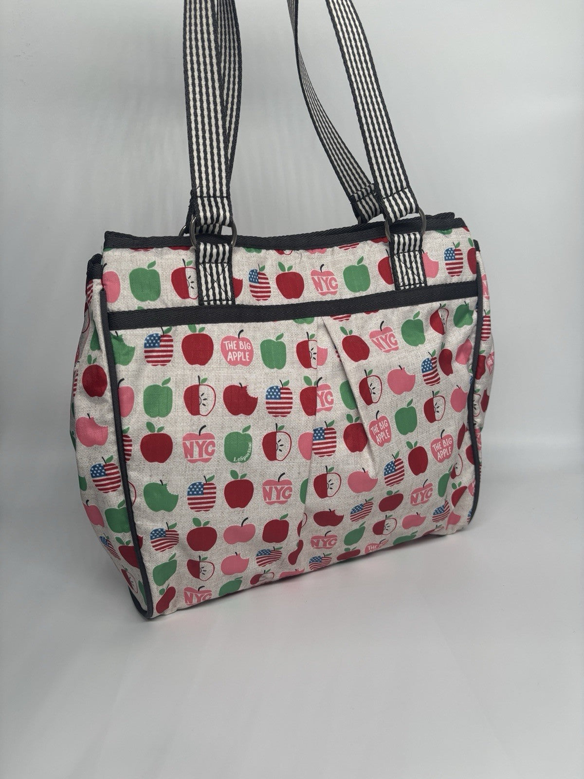 LESPORTSAC Big Apple Tote Crossbody Bag Pink Red