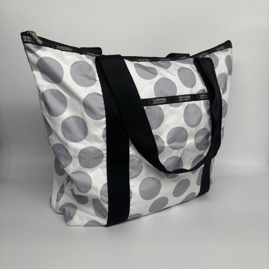 LESPORTSAC Tote Bag White with Grey Spots