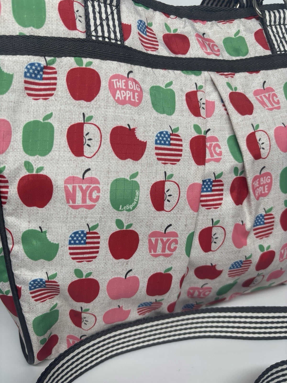 LESPORTSAC Big Apple Tote Crossbody Bag Pink Red