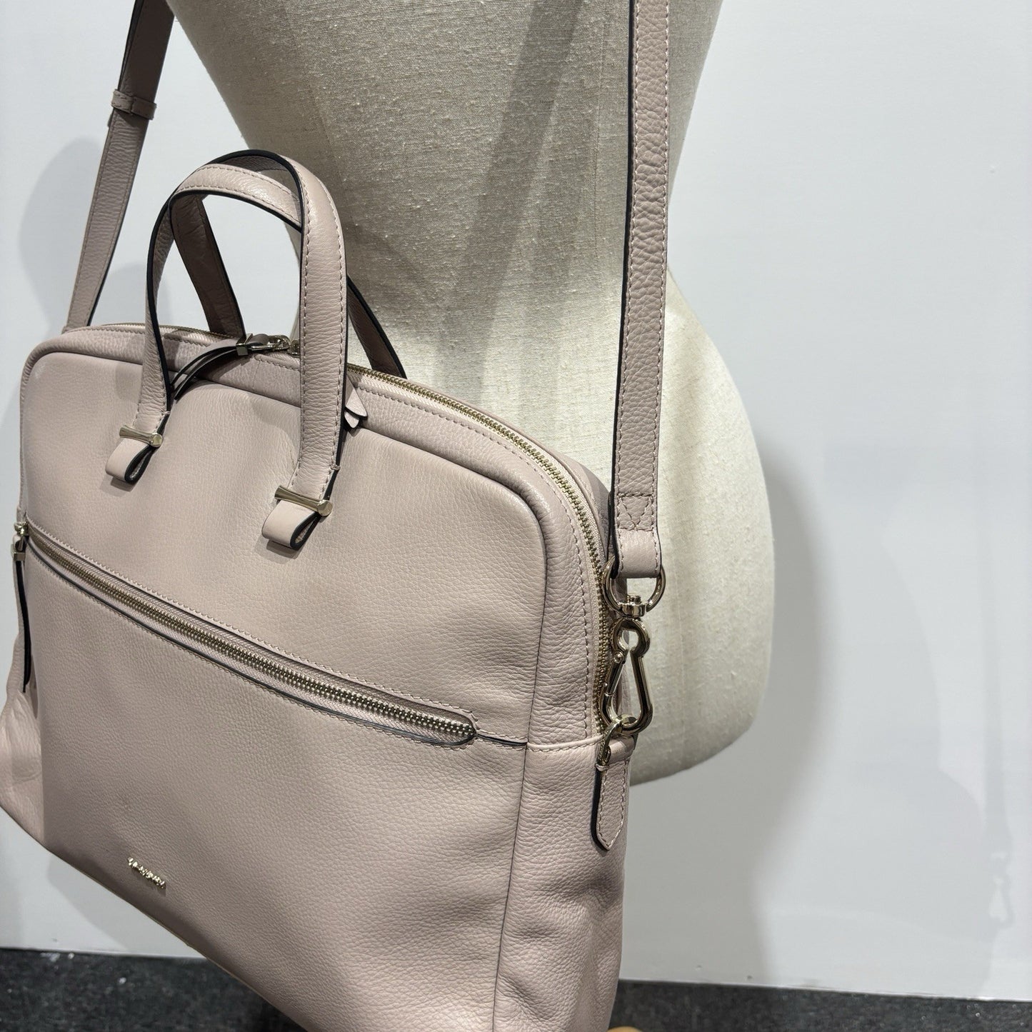 Samsonite Leather Highline Bailhandle Laptop Briefcase