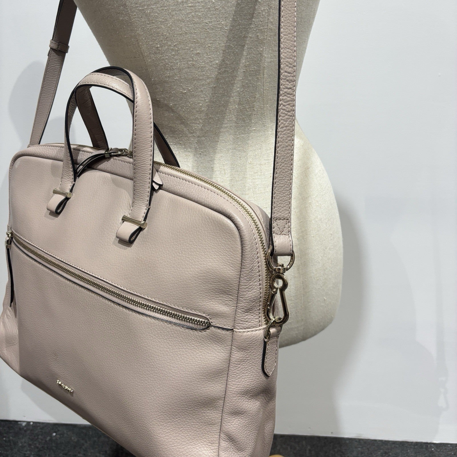 Samsonite Leather Highline Bailhandle Laptop Briefcase