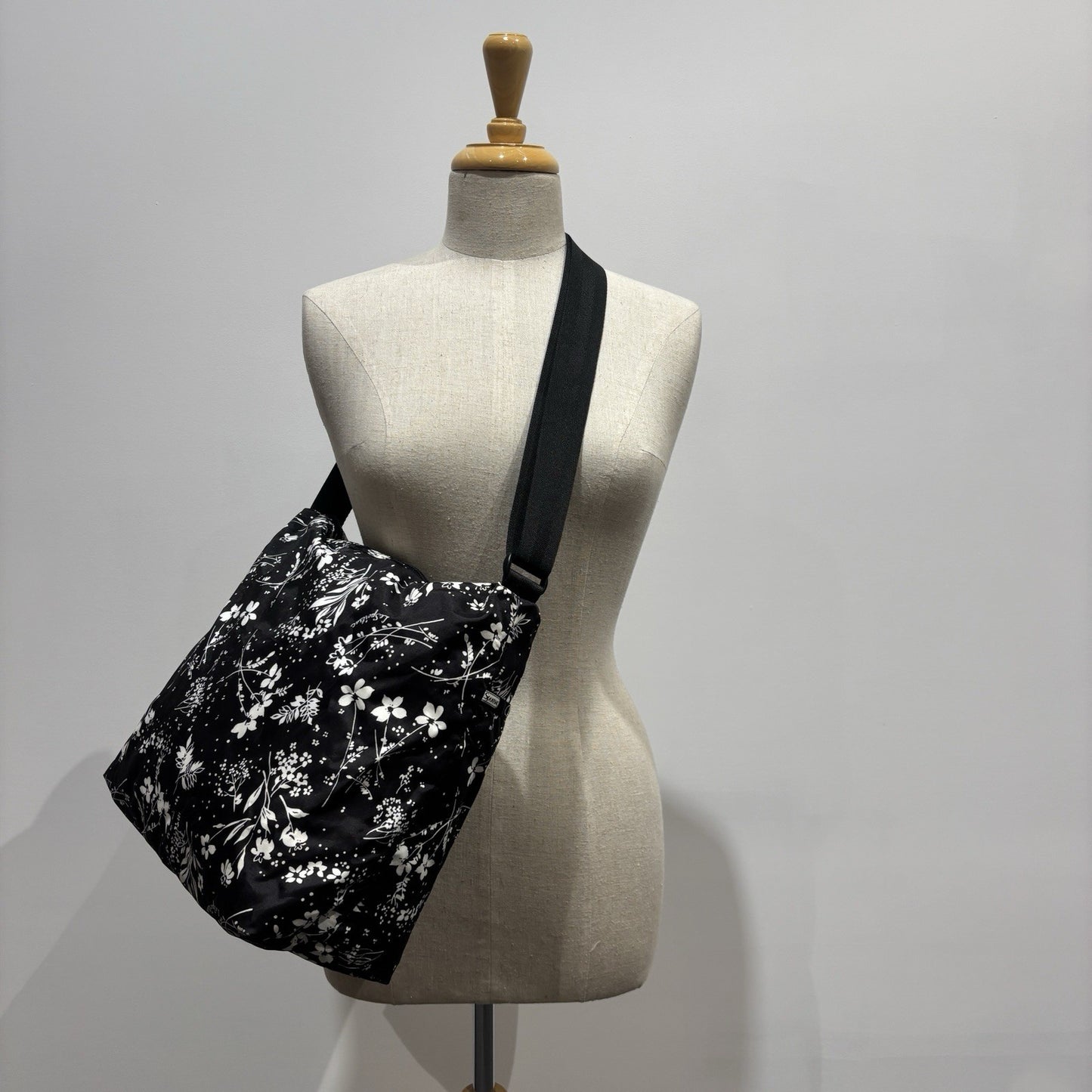 Genuine LeSportSac Crossbody Bag Black and White Floral