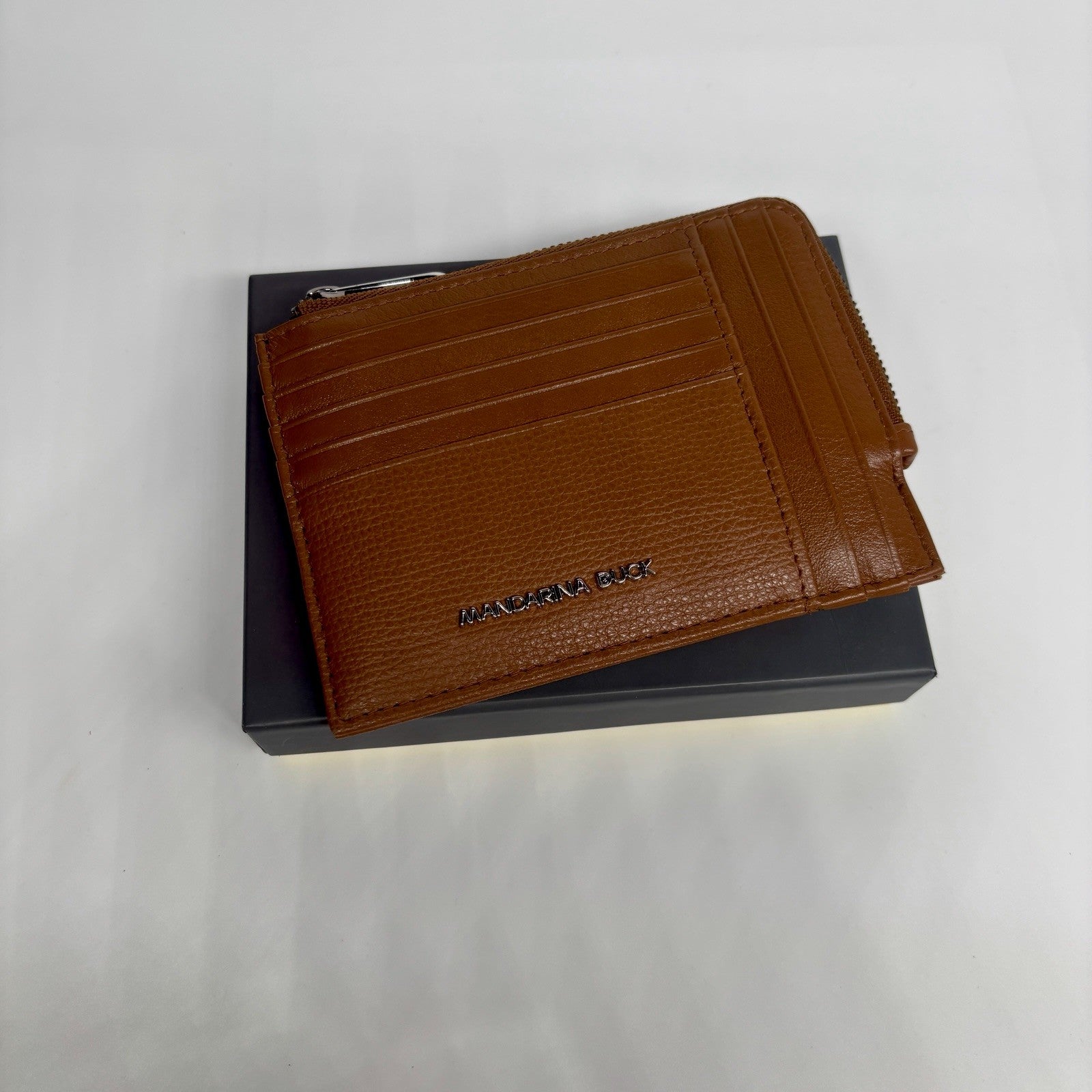 Genuine Mandarina Duck Mellow Urban RFID Leather Card Holder Indian Tan