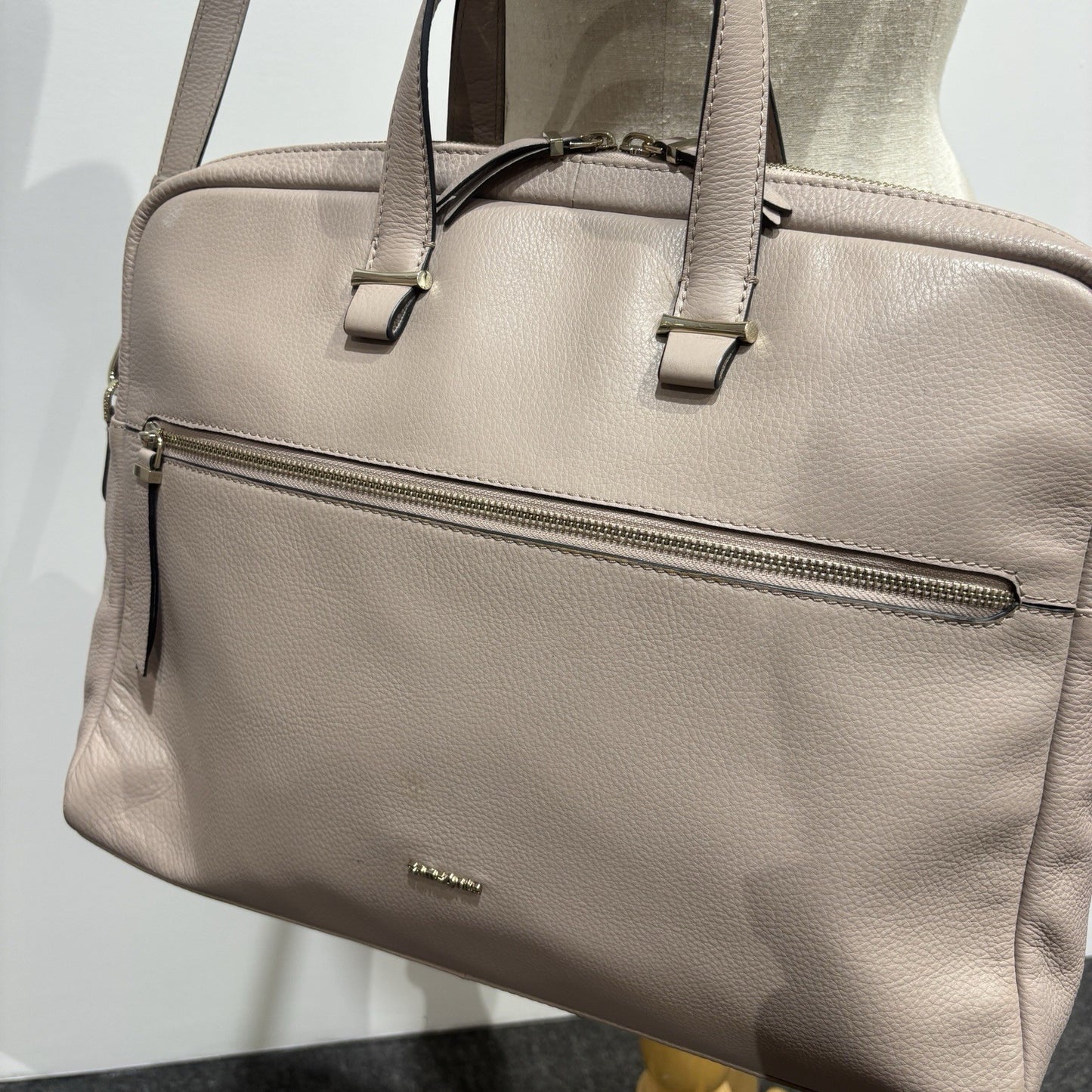 Samsonite Leather Highline Bailhandle Laptop Briefcase