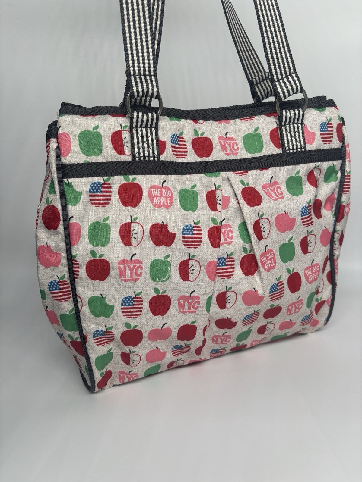 LESPORTSAC Big Apple Tote Crossbody Bag Pink Red