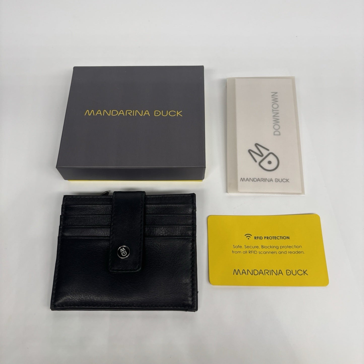 Genuine Mandarina Duck RFID Leather Wallet Downtown Black