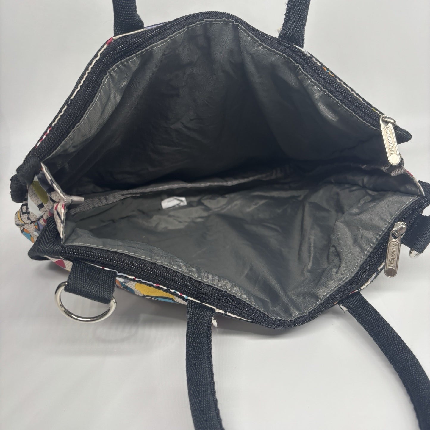 LESPORTSAC Black And White Spots And Bows Handbag Shoulder Bag