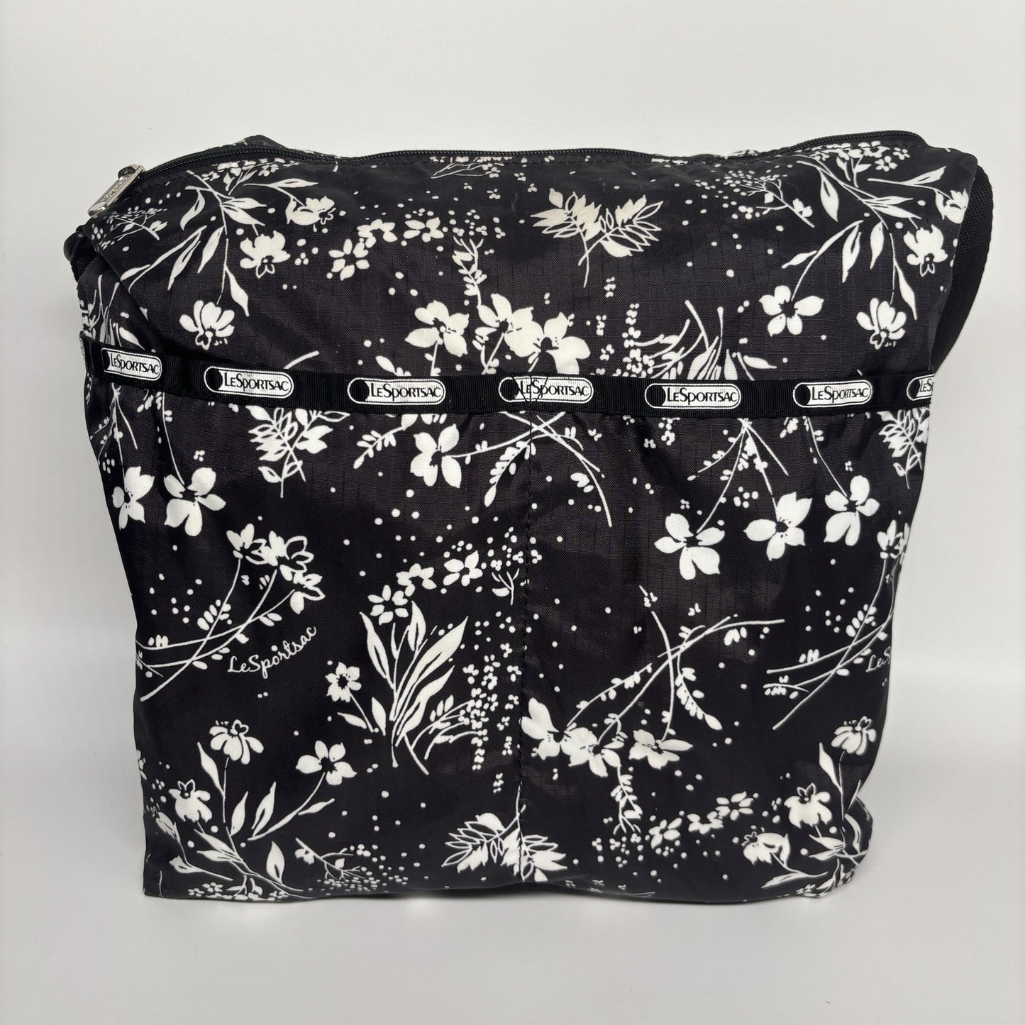 Genuine LeSportSac Crossbody Bag Black and White Floral