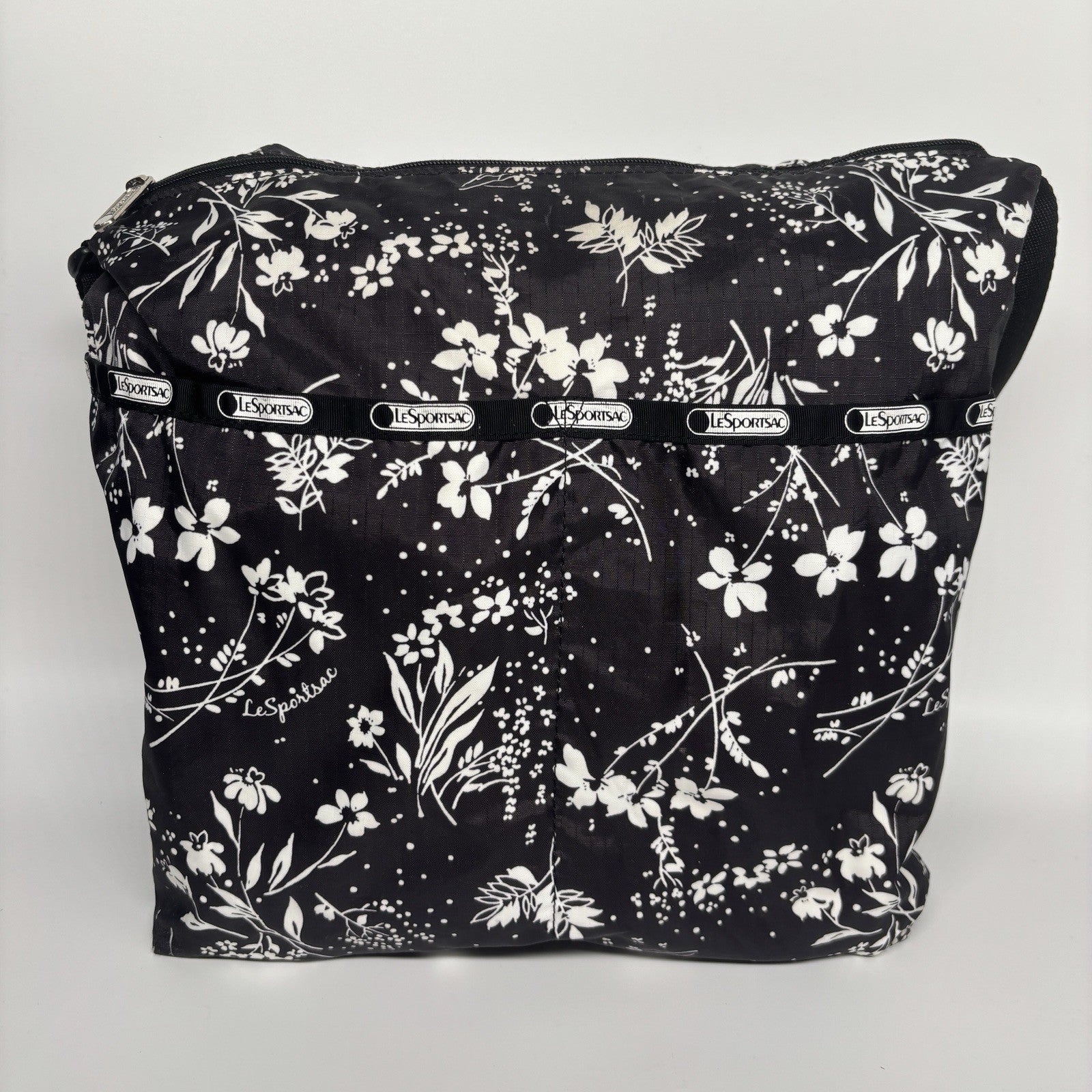 Genuine LeSportSac Crossbody Bag Black and White Floral