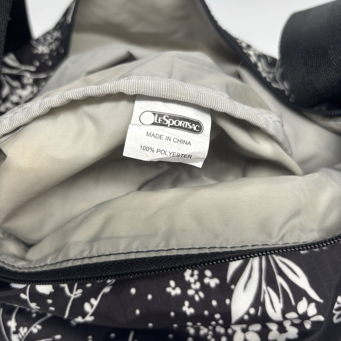 Genuine LeSportSac Crossbody Bag Black and White Floral