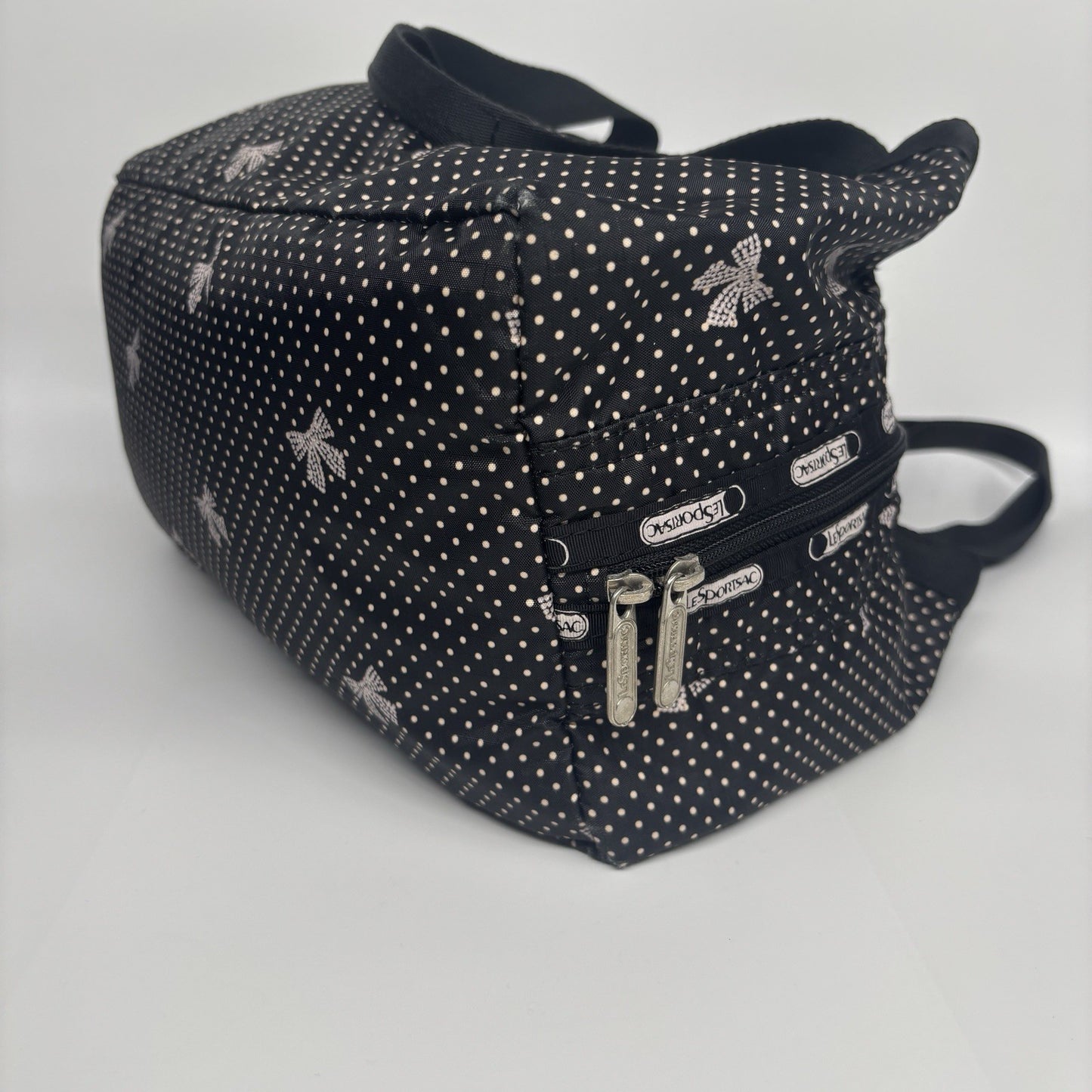 LESPORTSAC Black And White Spots And Bows Handbag Shoulder Bag