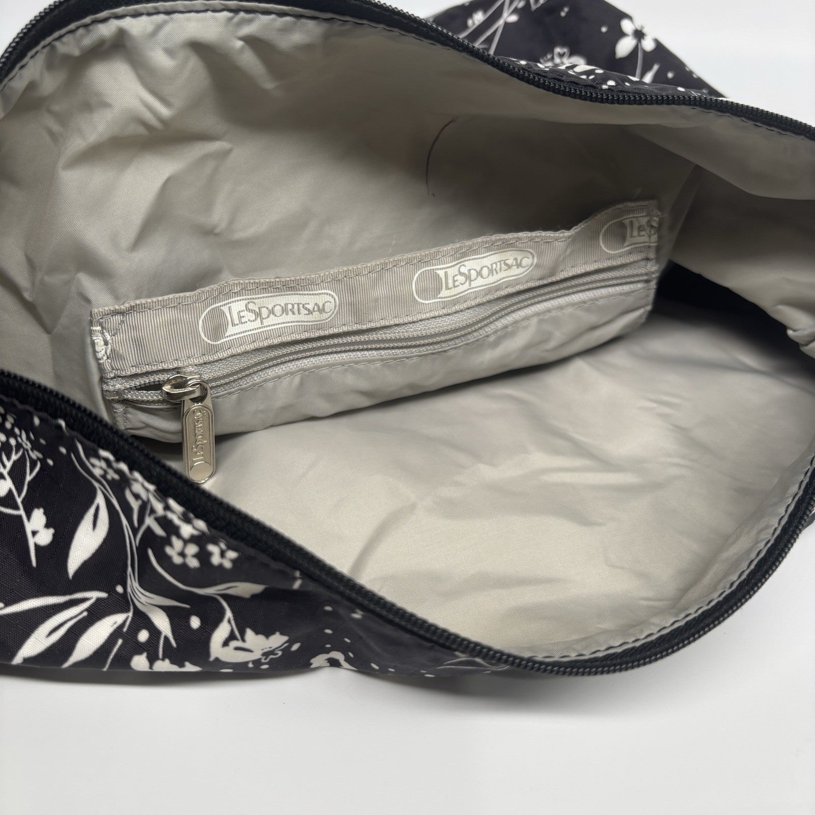 Genuine LeSportSac Crossbody Bag Black and White Floral