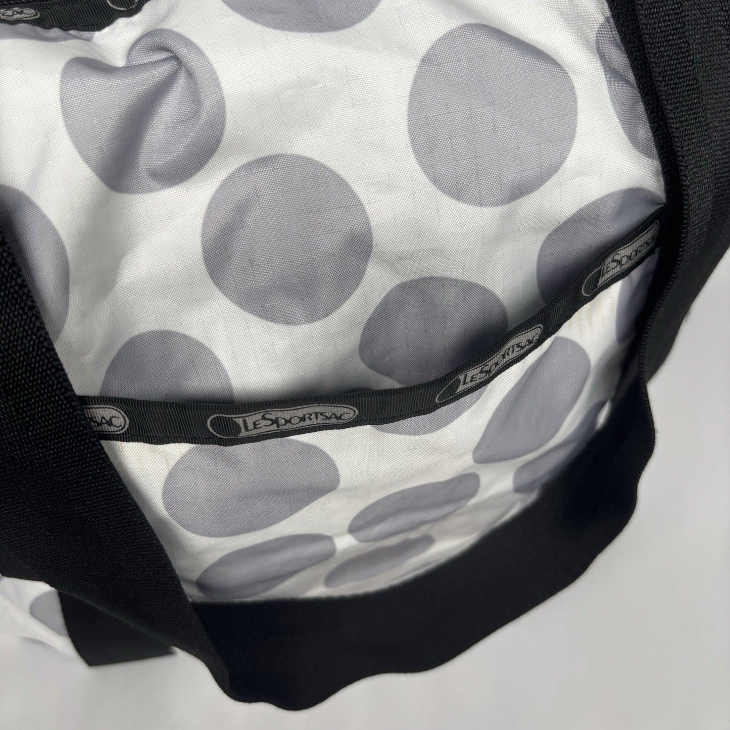 LESPORTSAC Tote Bag White with Grey Spots