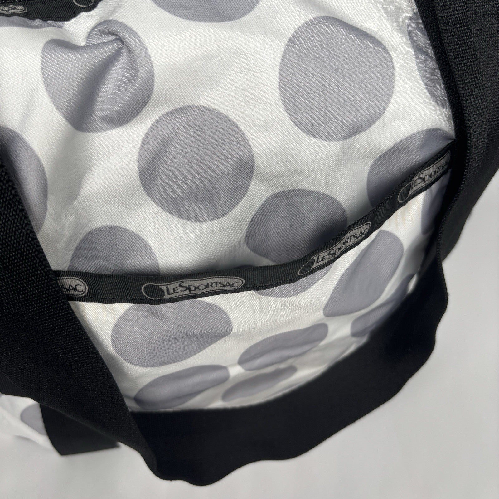 LESPORTSAC Tote Bag White with Grey Spots