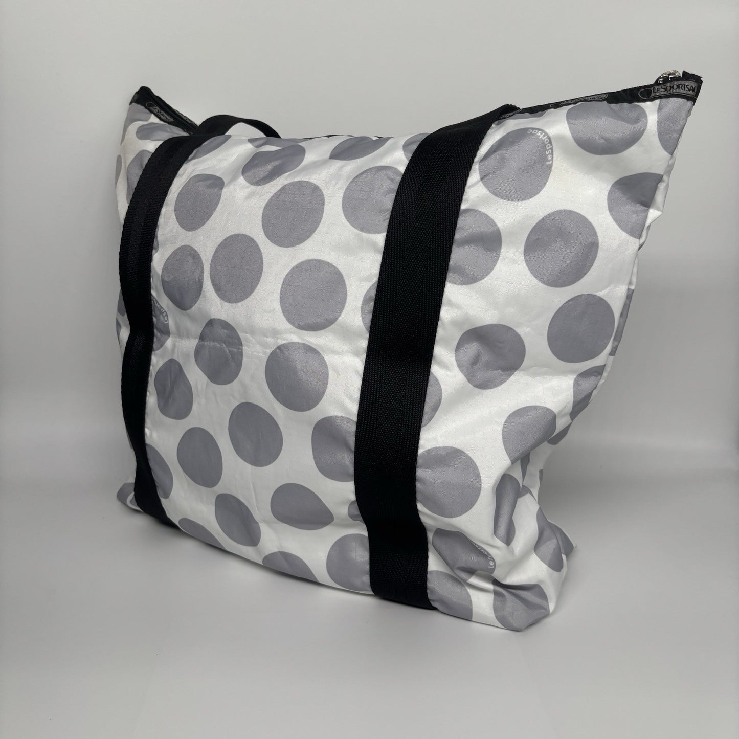 LESPORTSAC Tote Bag White with Grey Spots