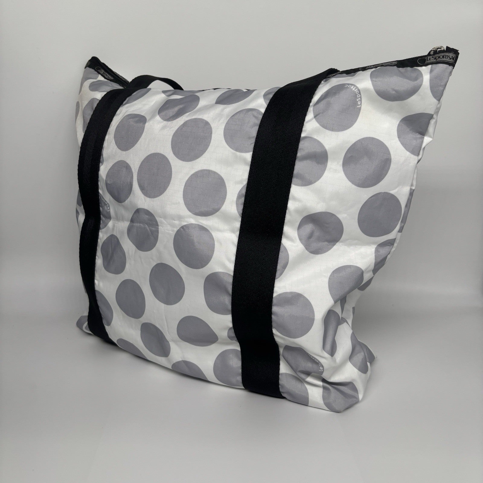 LESPORTSAC Tote Bag White with Grey Spots