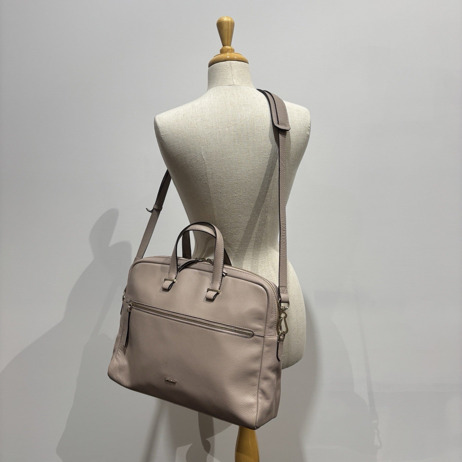 Samsonite Leather Highline Bailhandle Laptop Briefcase