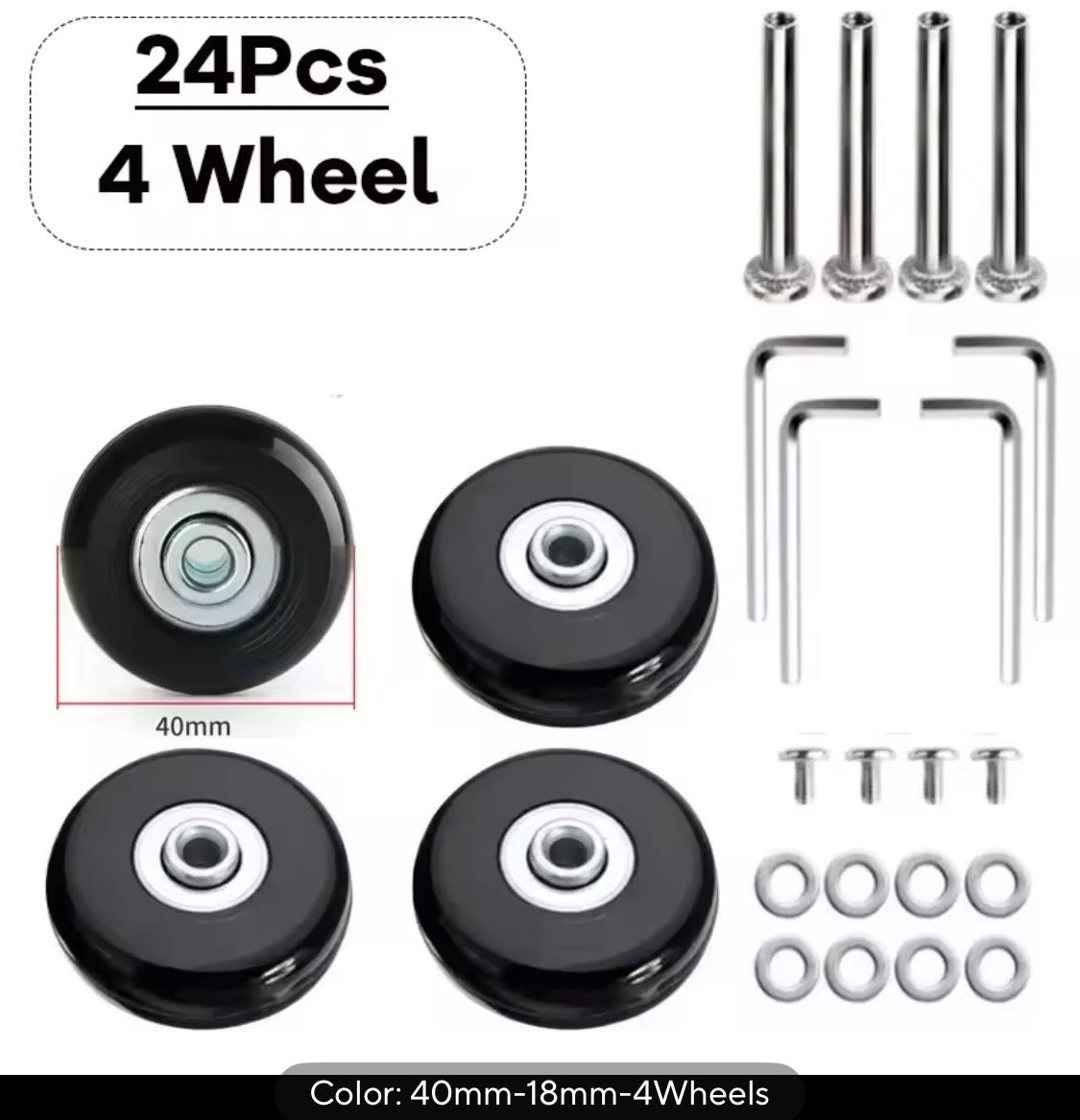 SET OF 4 UNIVERSAL REPLACEMENT WHEELS KIT